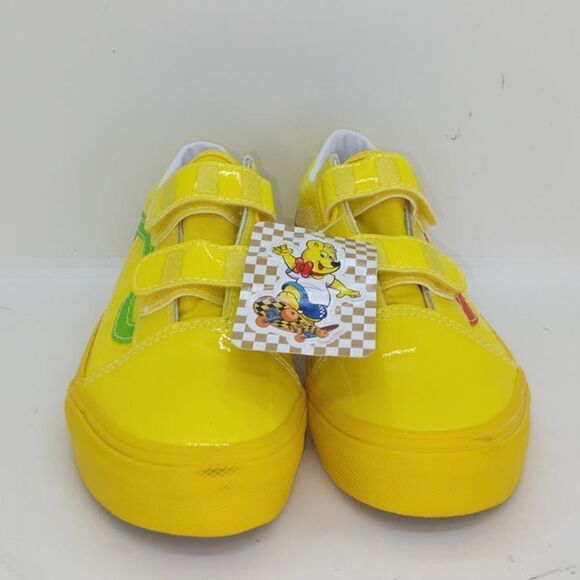 VANS Haribo Girls NEW Shiny Yellow Gold Bears Pattern Sneakers - sz. 2 1/2Y - Picture 2 of 6